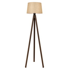 Opviq Lámpara de Pie LM-65214-1E de Madera y Tela Nogal y Crema